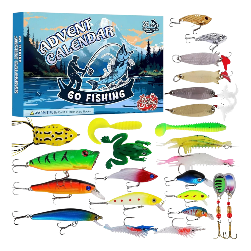 Advent Calendar Fishing Tackle Behind Each of the Doors