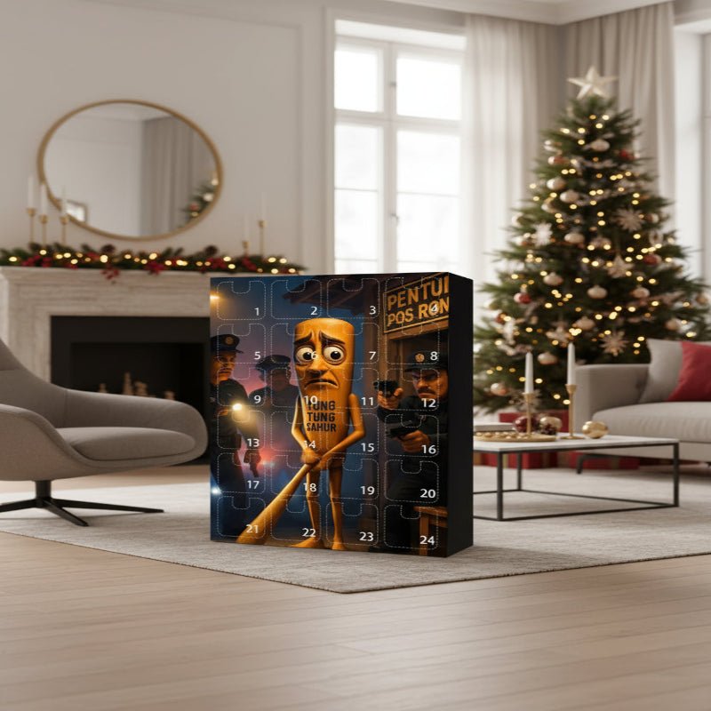 Advent Calendar with 24 Reusable Plastic Decorations in Seven Sets