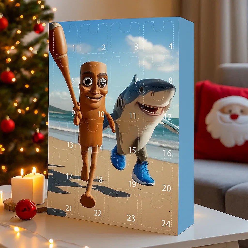 Advent Calendar with 24 Reusable Plastic Decorations in Seven Sets