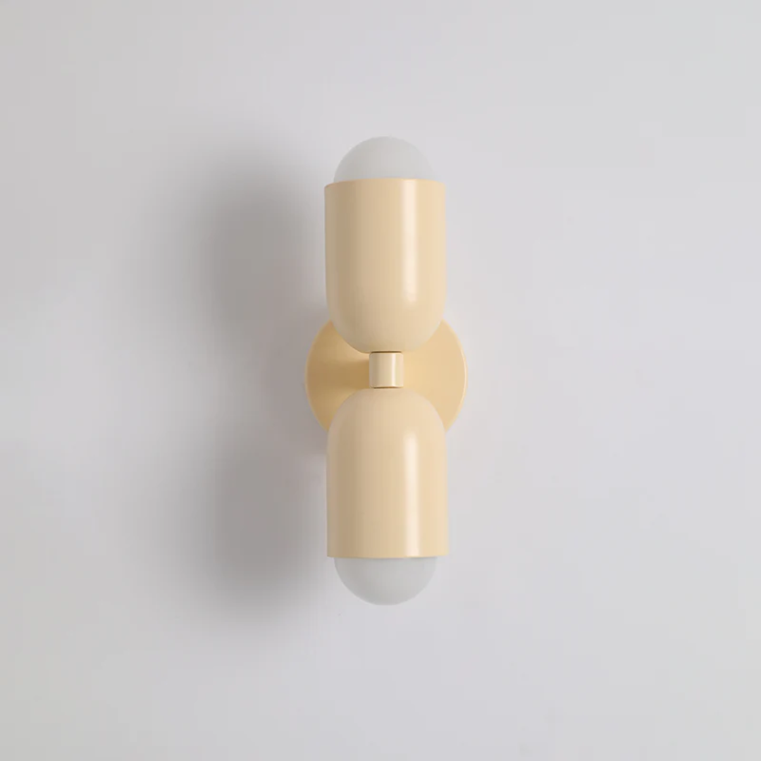 Modern Metal Cylinder Wall Sconce LED 2 Light Up and Down Indoor Warm White Bulbs Included