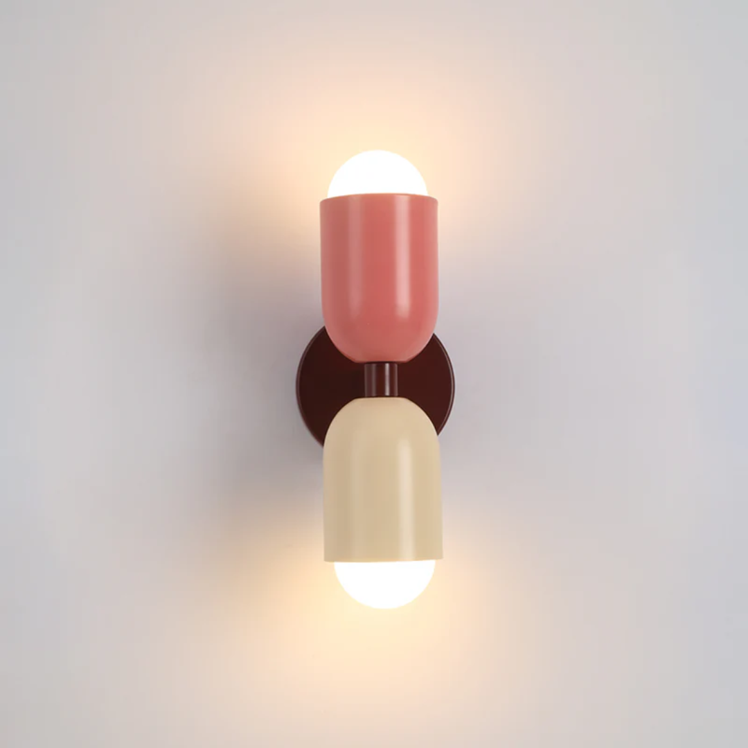 Modern Metal Cylinder Wall Sconce LED 2 Light Up and Down Indoor Warm White Bulbs Included