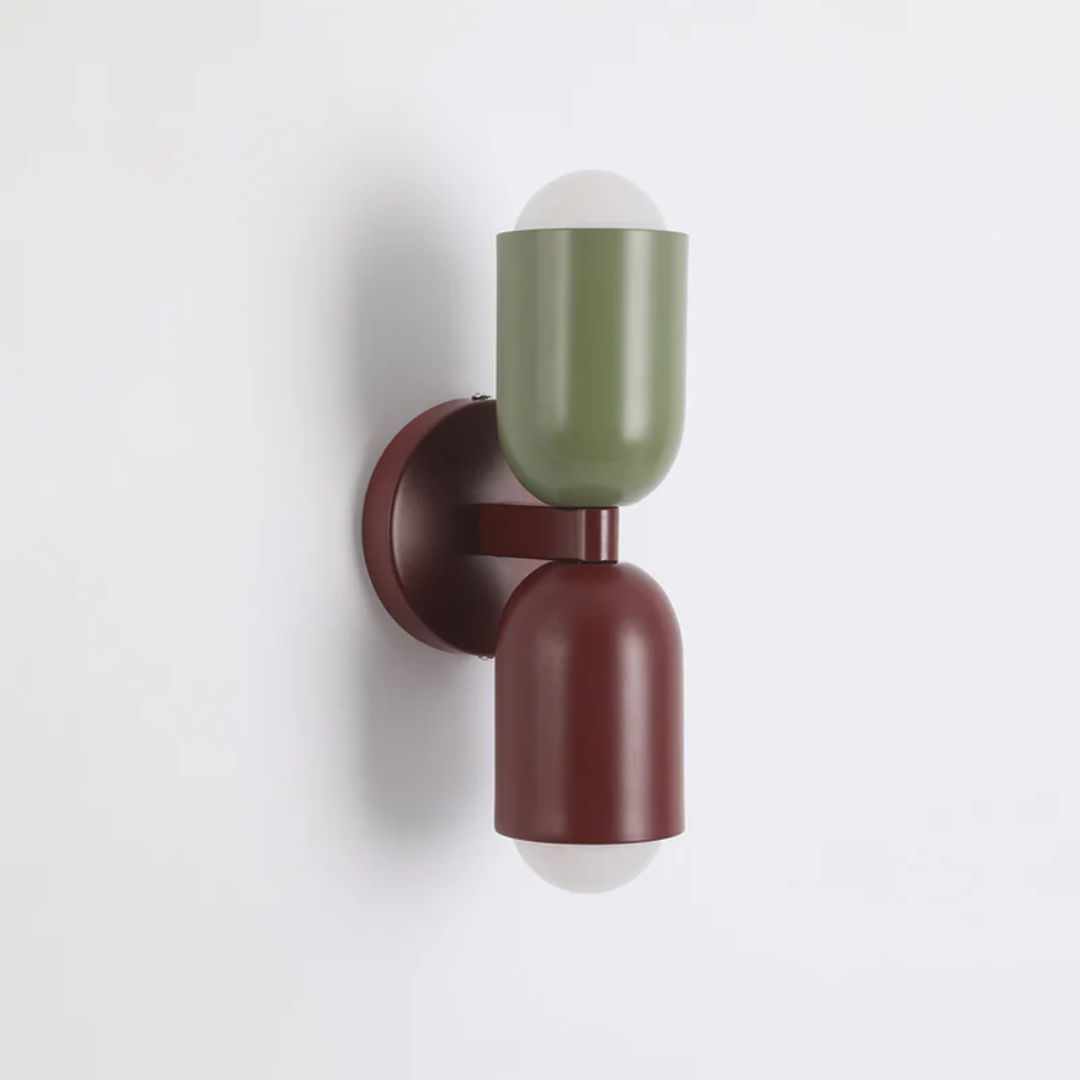 Modern Metal Cylinder Wall Sconce LED 2 Light Up and Down Indoor Warm White Bulbs Included