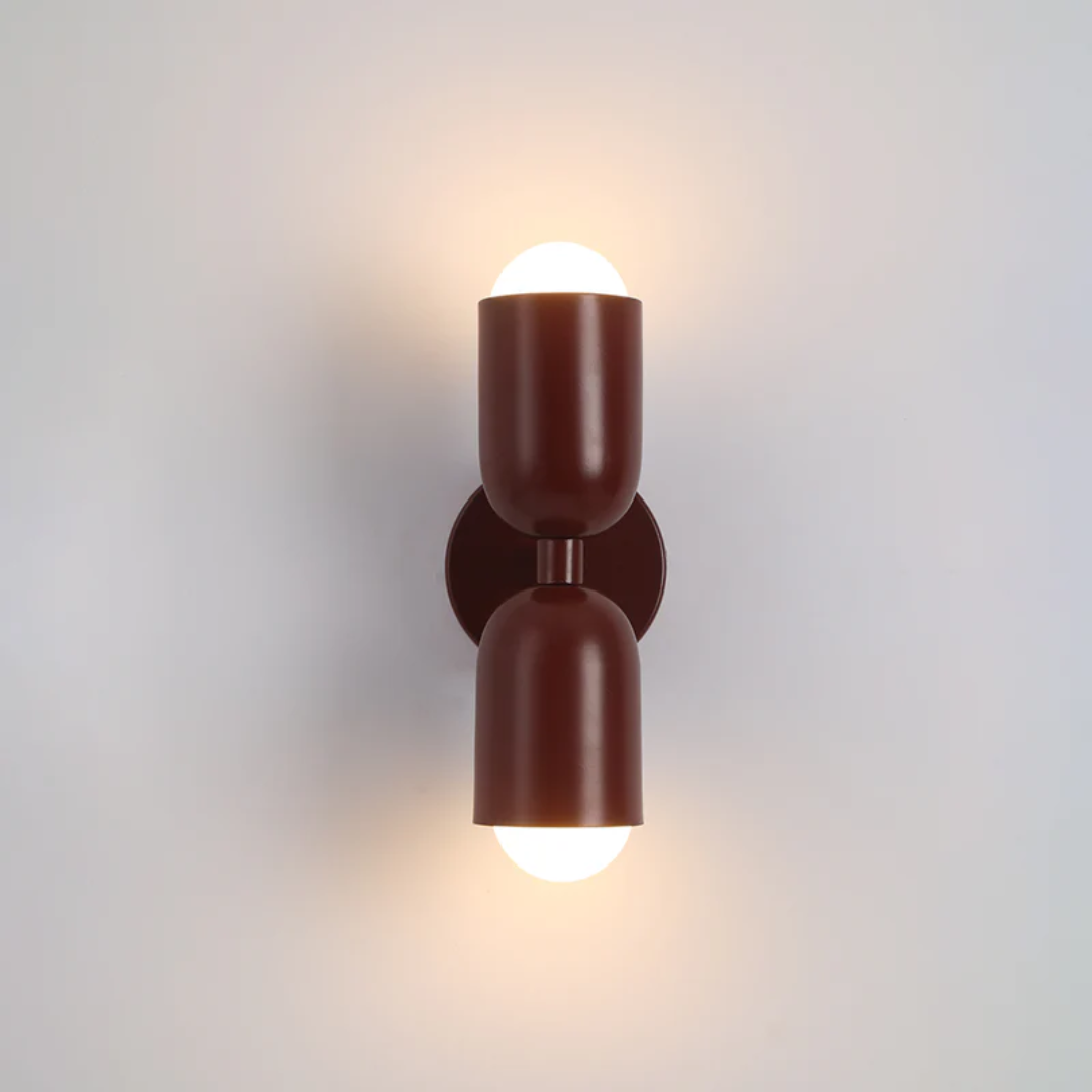 Modern Metal Cylinder Wall Sconce LED 2 Light Up and Down Indoor Warm White Bulbs Included