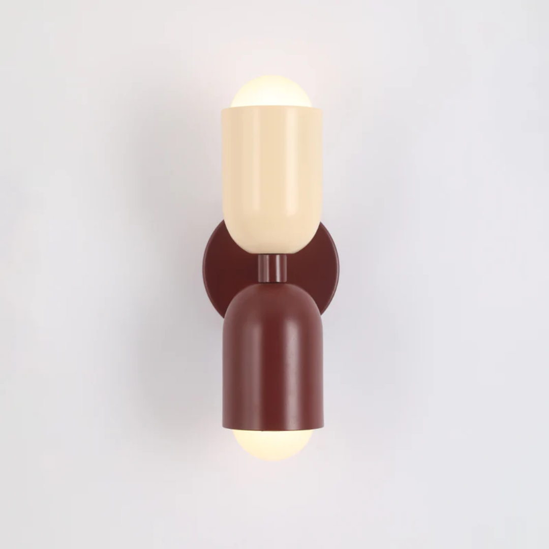 Modern Metal Cylinder Wall Sconce LED 2 Light Up and Down Indoor Warm White Bulbs Included