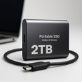 External SSD Portable Solid State Drive with USB-C for Laptop and PC File Transfer