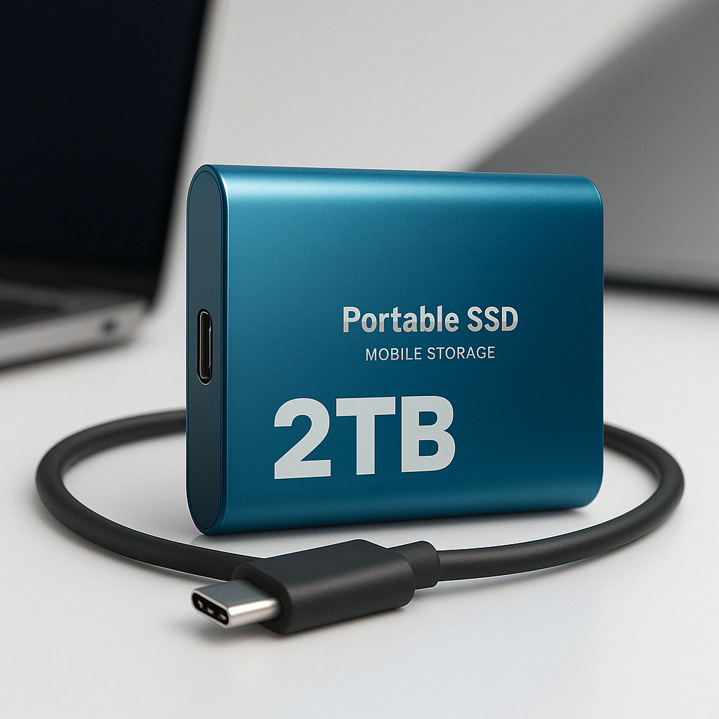 External SSD Portable Solid State Drive with USB-C for Laptop and PC File Transfer