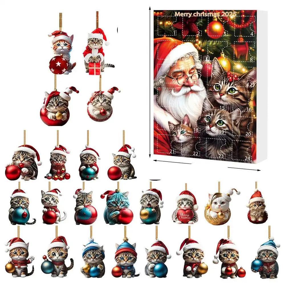 Advent Calendar Cat Shapes in Acrylic for a Daily Ornament