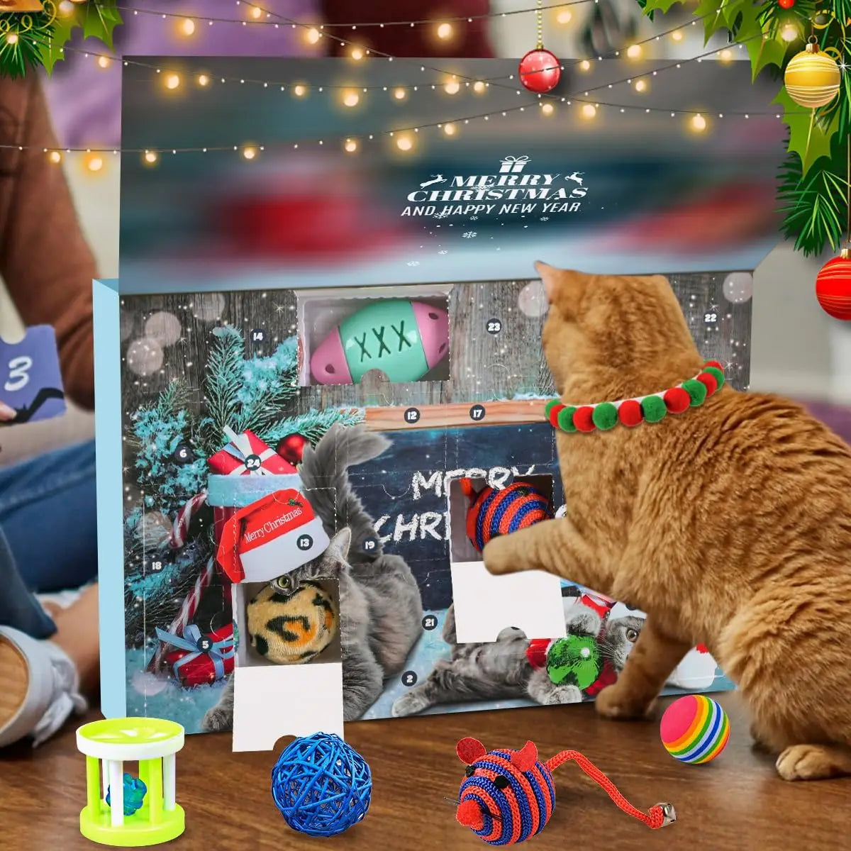 Advent Calendar for Cats with 24 Interactive Toys Inside