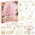 Advent Calendar Jewellery in Gold and Pink with 24 Pieces