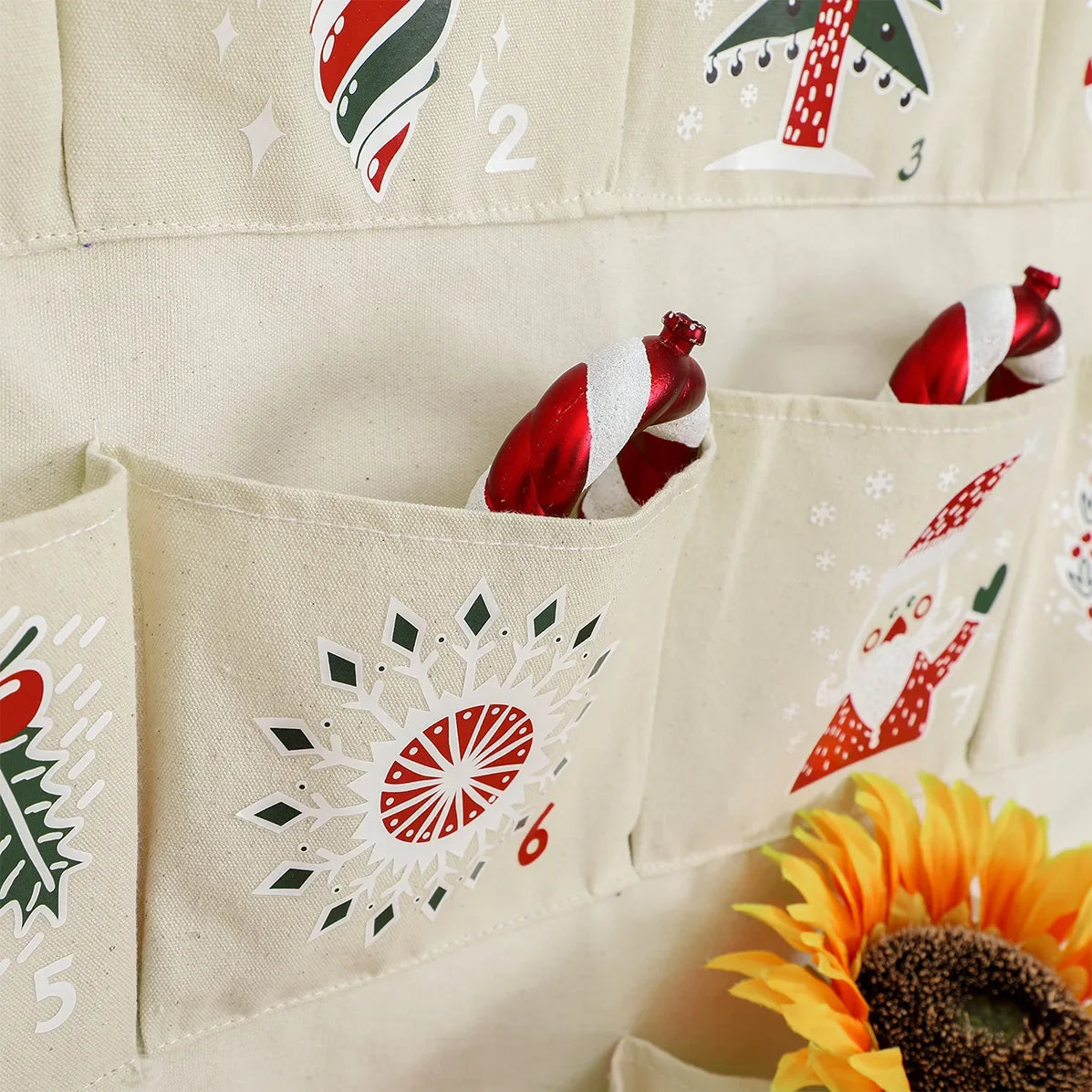 Advent Calendar Canvas Pockets for Hanging on a Wall