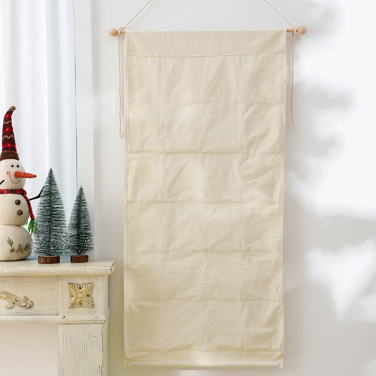 Advent Calendar Canvas Bags as a Hanging Wall Decoration
