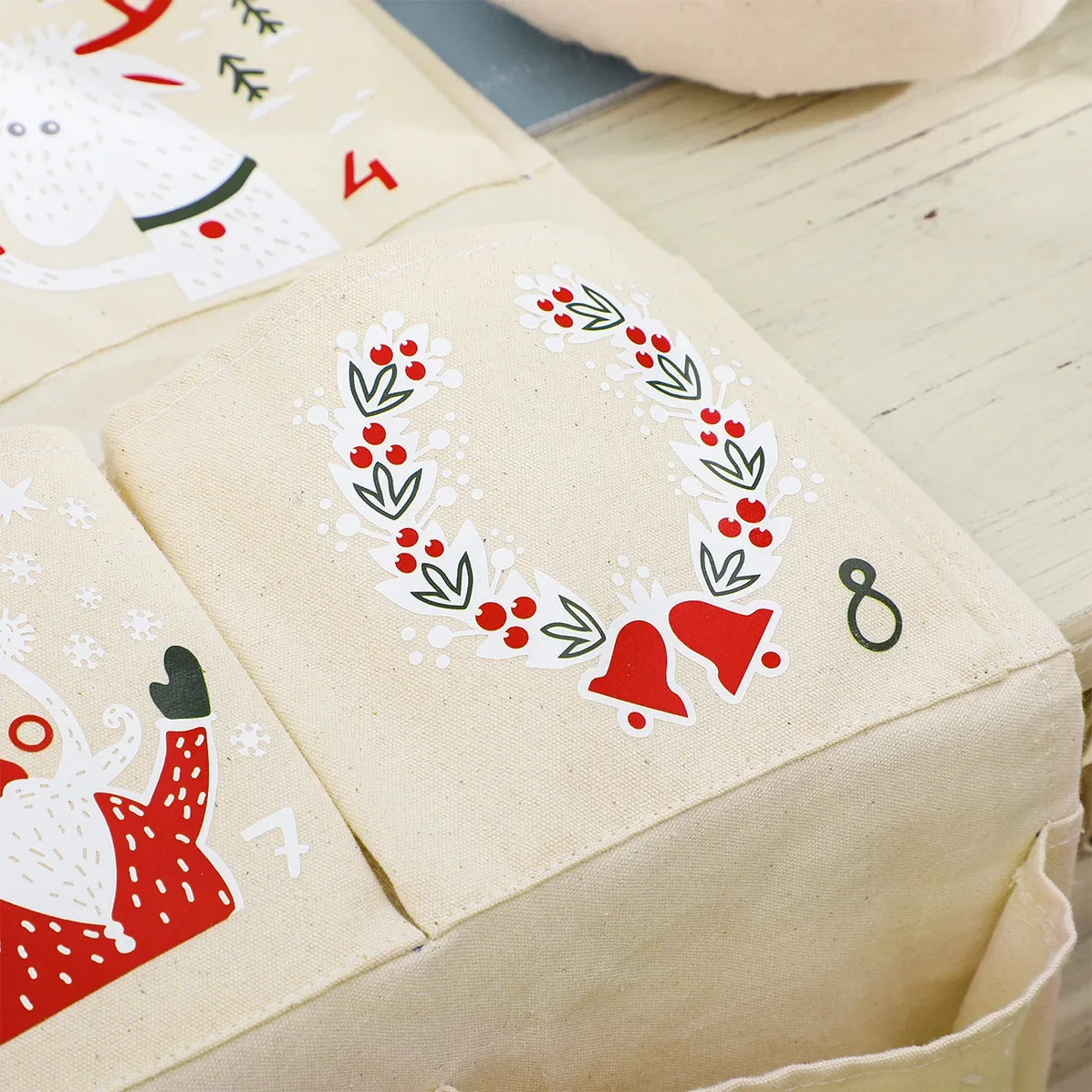 Advent Calendar Canvas Pockets for Hanging on a Wall