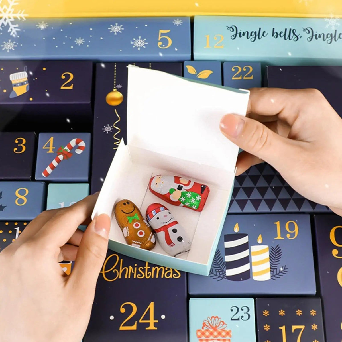 Advent Calendar Handmade with 24 Fillable Boxes to Decorate