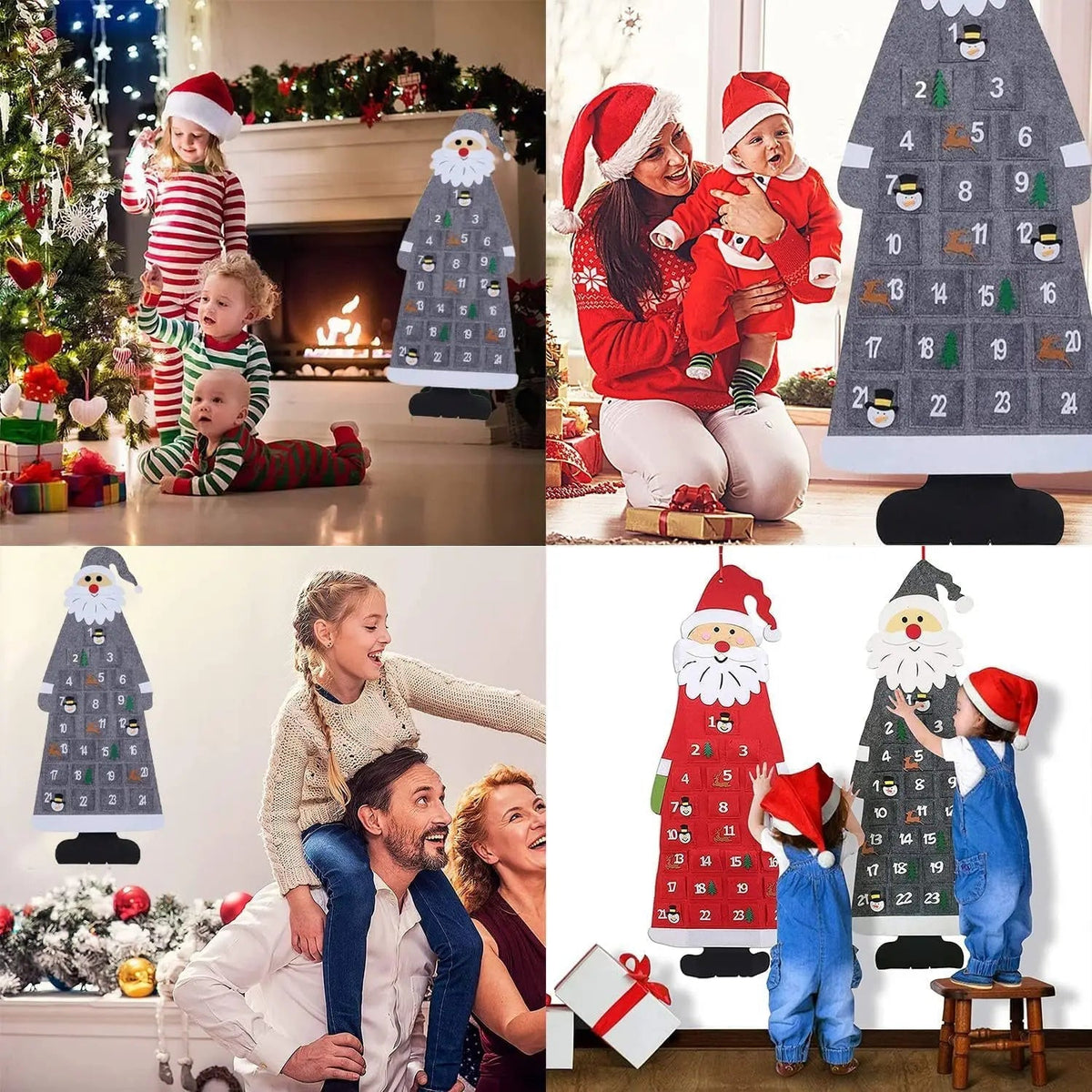 Advent Calendar Felt with 24 Pockets for Daily Surprises