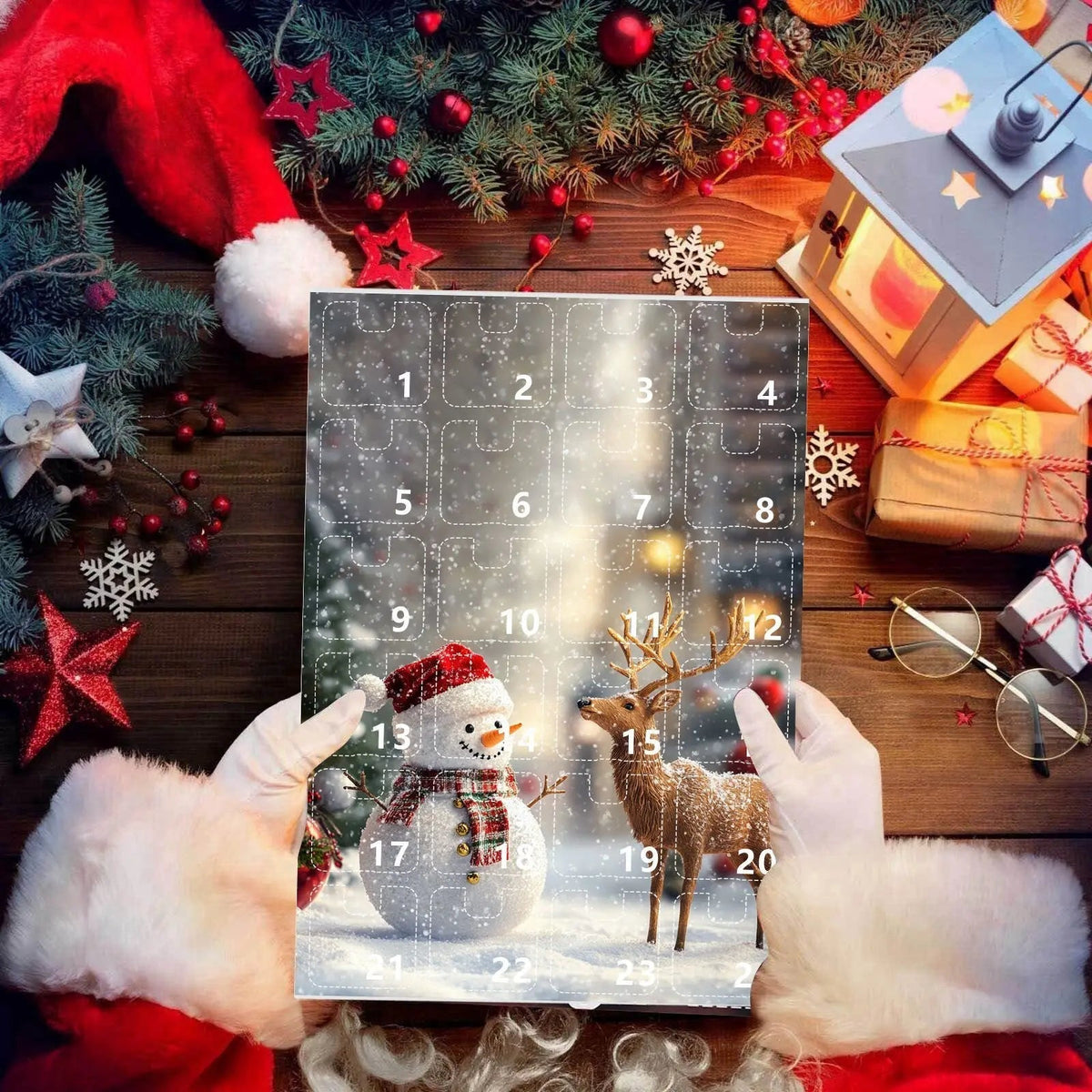 Advent Calendar Snowman Ornaments with 24 Surprises