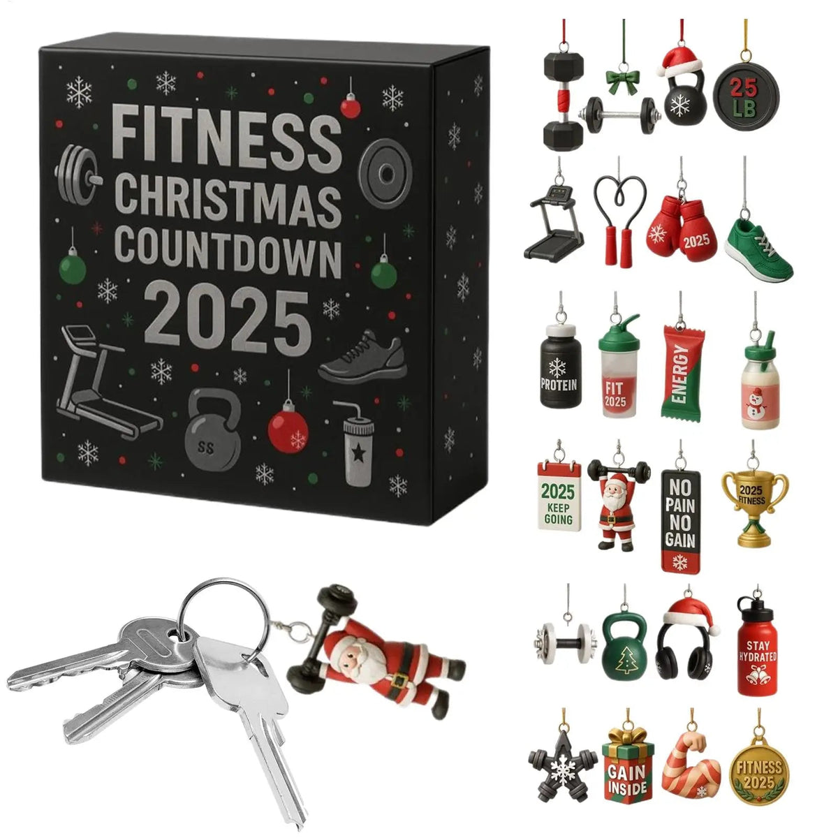 Advent Calendar Fitness with 24 Acrylic Workout Decorations
