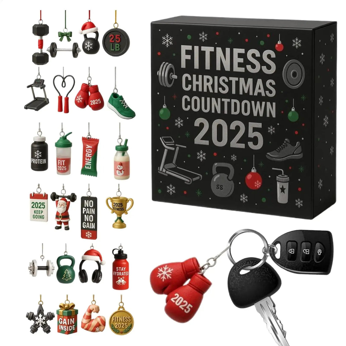 Advent Calendar Fitness with 24 Acrylic Workout Decorations