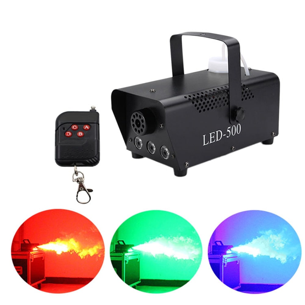 Fog Machine with Built-In LED Lights and Metal Housing for Party Haze Effects