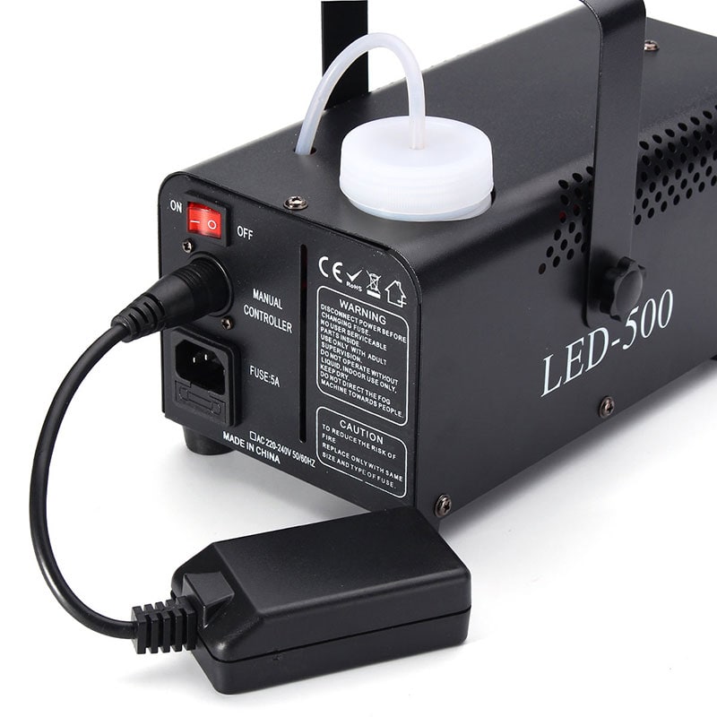 Fog Machine with Built-In LED Lights and Metal Housing for Party Haze Effects