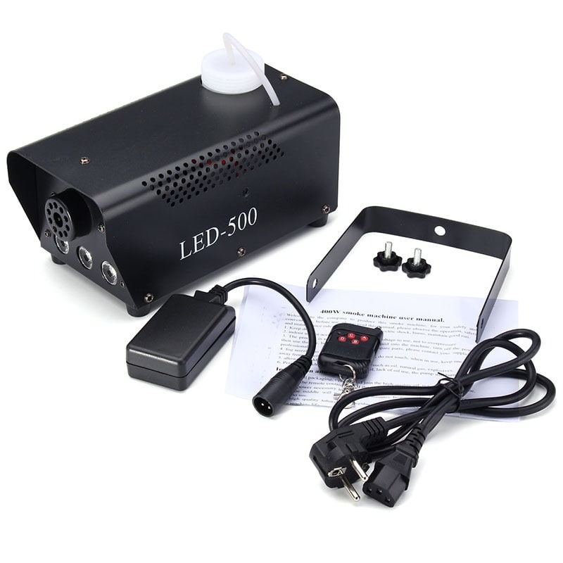 Fog Machine with Built-In LED Lights and Metal Housing for Party Haze Effects