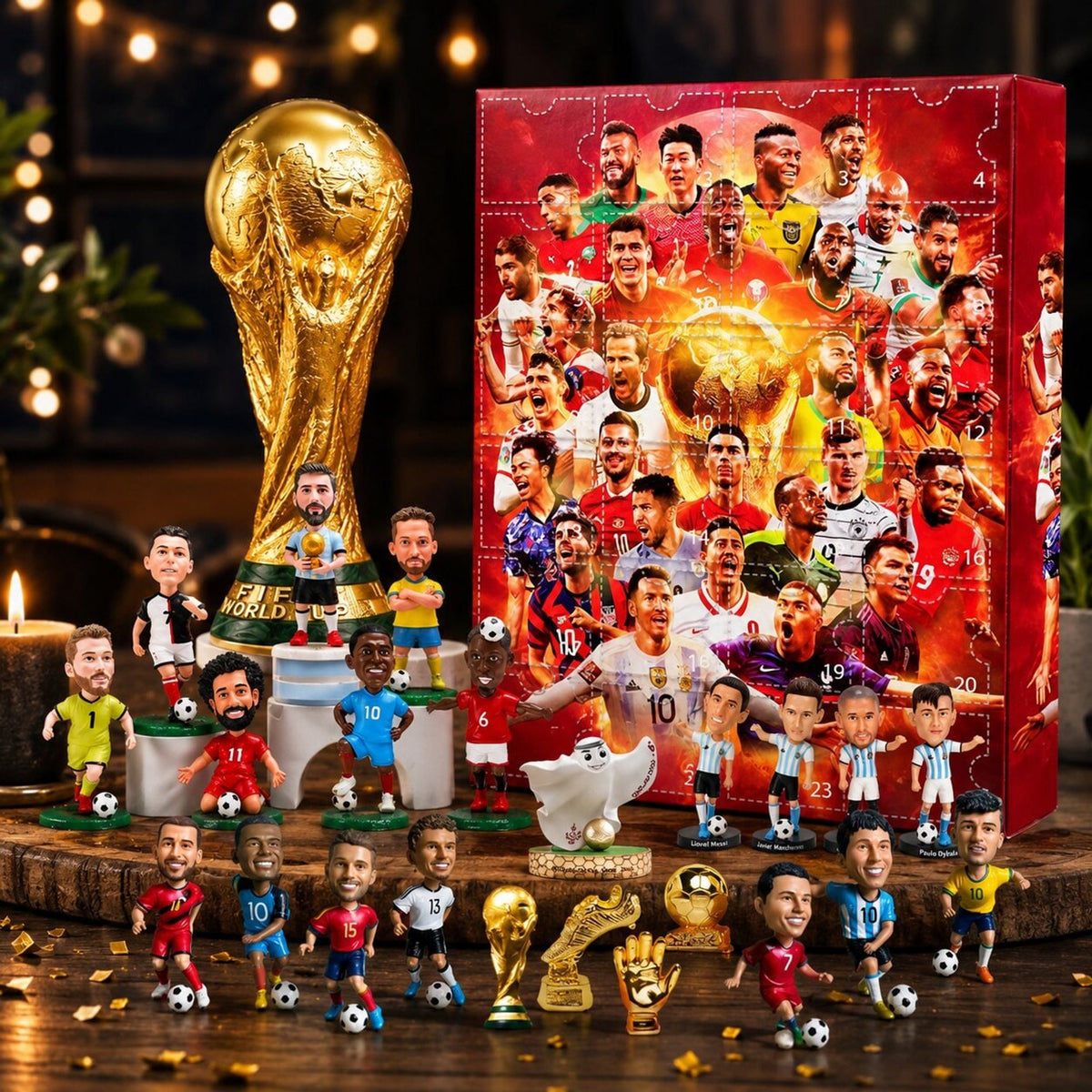Advent Calendar Football 2026 Screen Free with 24 Numbered Doors