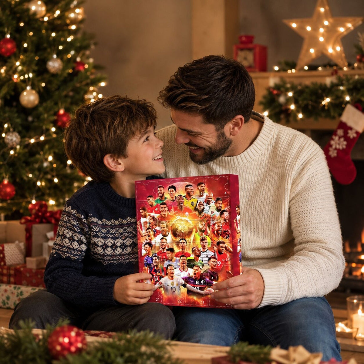 Advent Calendar Football 2026 Screen Free with 24 Numbered Doors