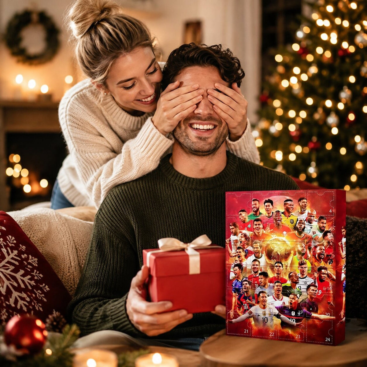 Advent Calendar Football 2026 Screen Free with 24 Numbered Doors