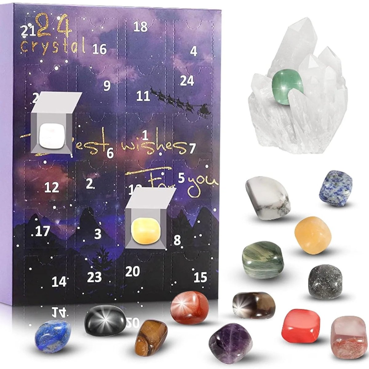Advent Calendar Natural Stones with 24 Selected Minerals