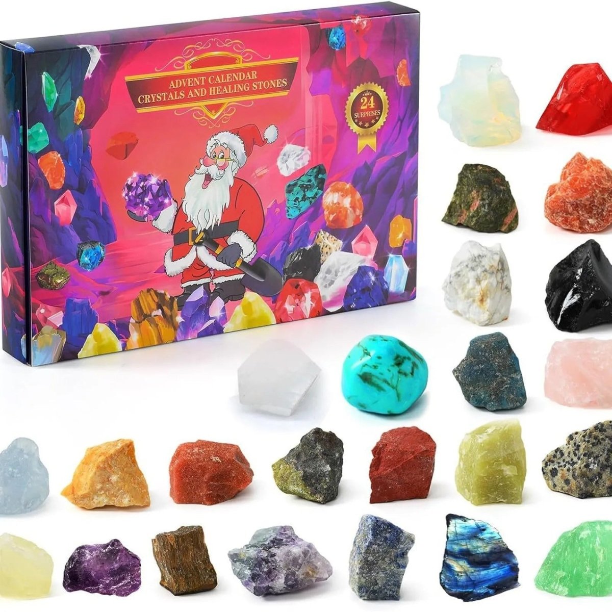 Advent Calendar Natural Stones with 24 Selected Minerals