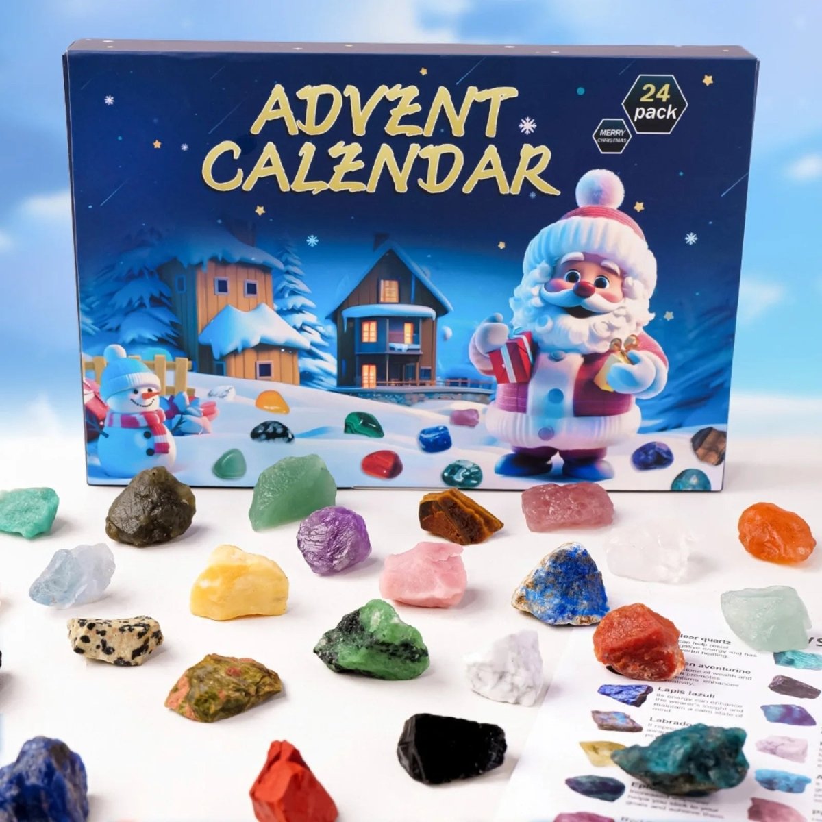Advent Calendar Natural Stones with 24 Selected Minerals