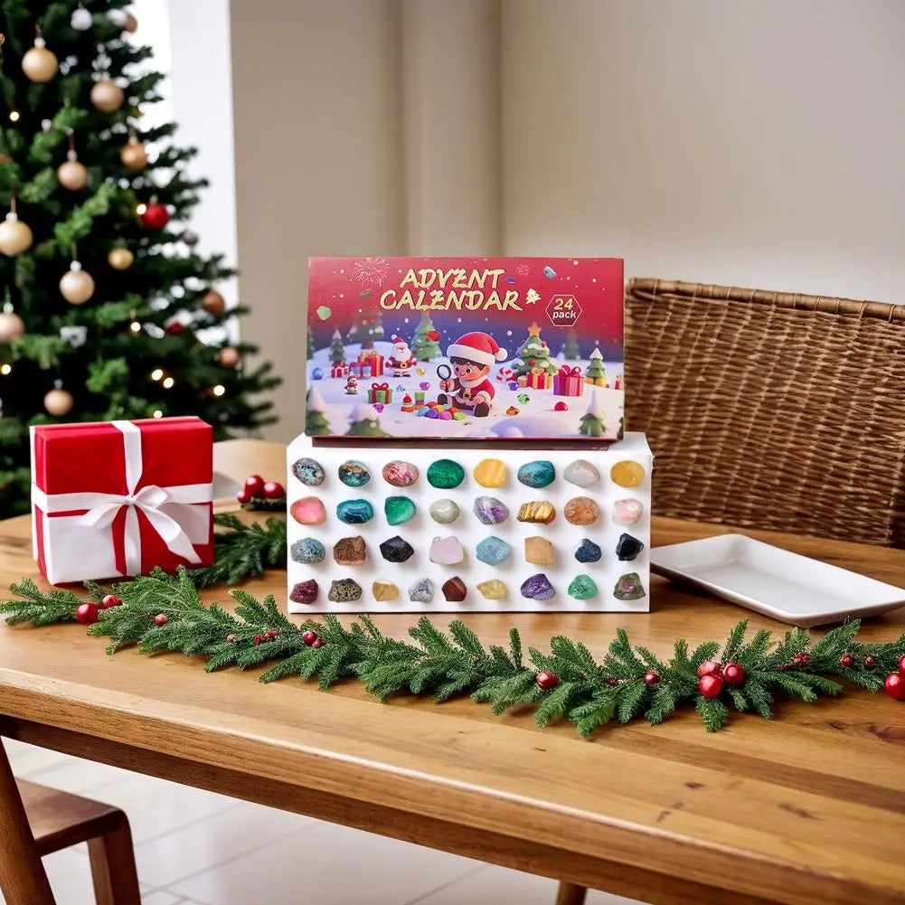 Advent Calendar Gemstones with an Educational Set of 24