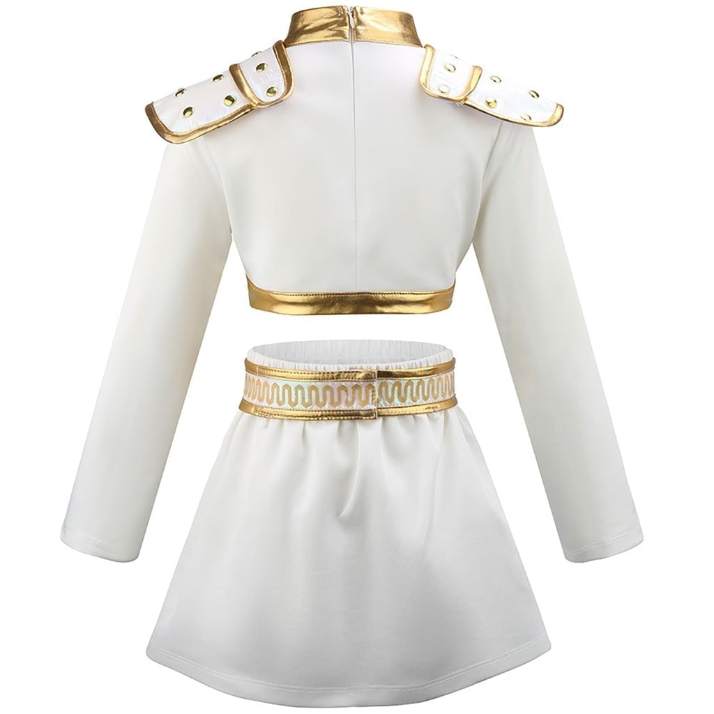 Girls Belly Dancer Costume Two Piece Set with Sequined Crop Top and A-Line Skirt