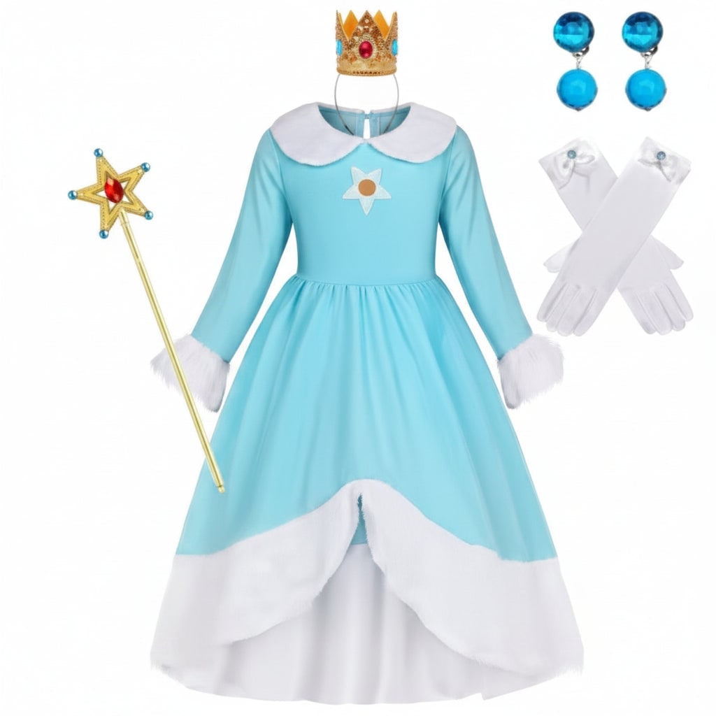 Princess Halloween Costume for Girls with Star Emblem and High-Low Tulle Hem