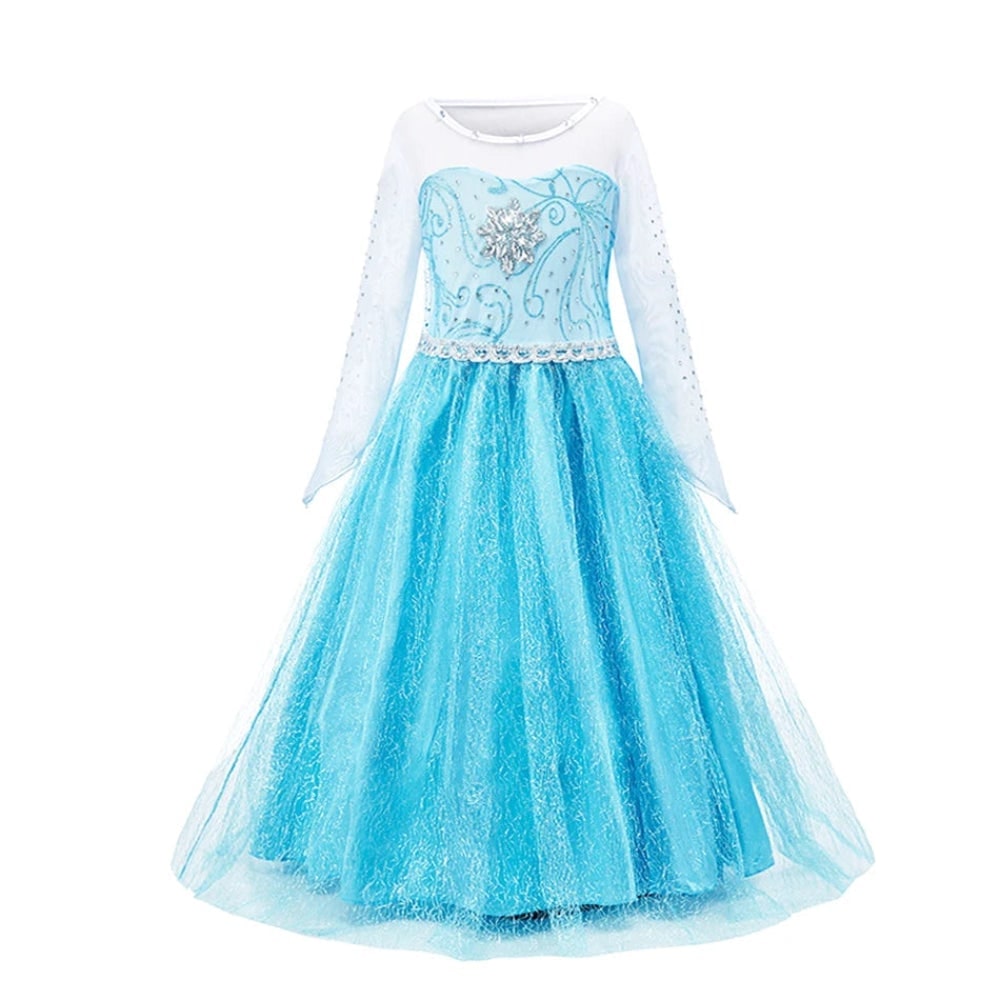 Girls Halloween Princess Dress Up Costume with Layered Tulle Skirt and Satin Bodice