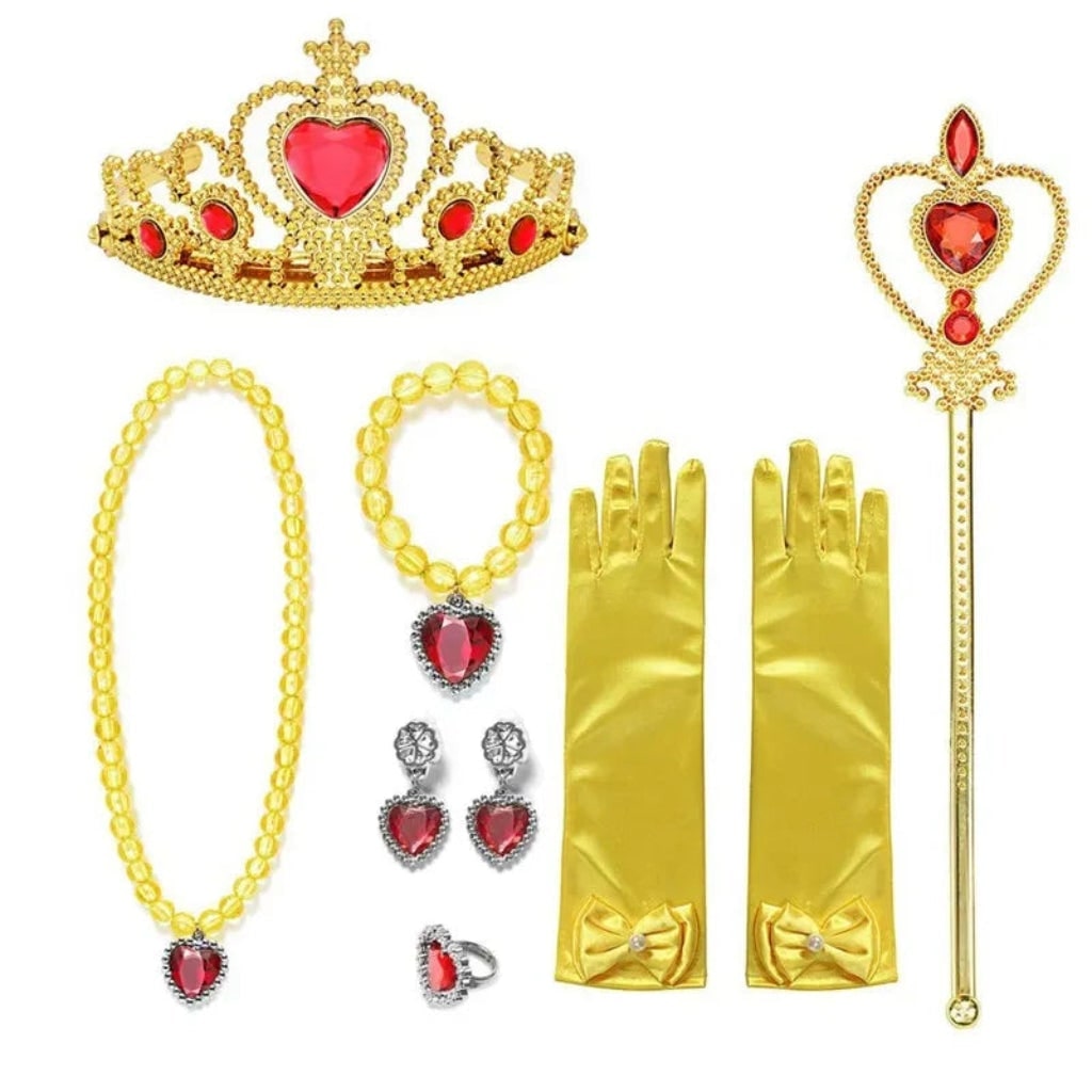 Girls Halloween Princess Costume with Satin Ball Gown Tiara and Sceptre
