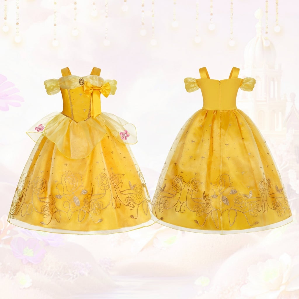 Girls Halloween Princess Costume Complete Dress-Up Set with Gown and Accessories