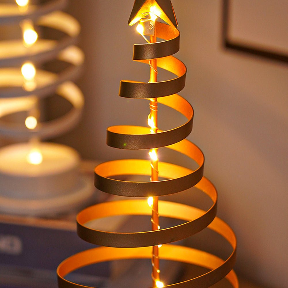Christmas Tree Star Topped Spiral LED 33 cm in Gold or White