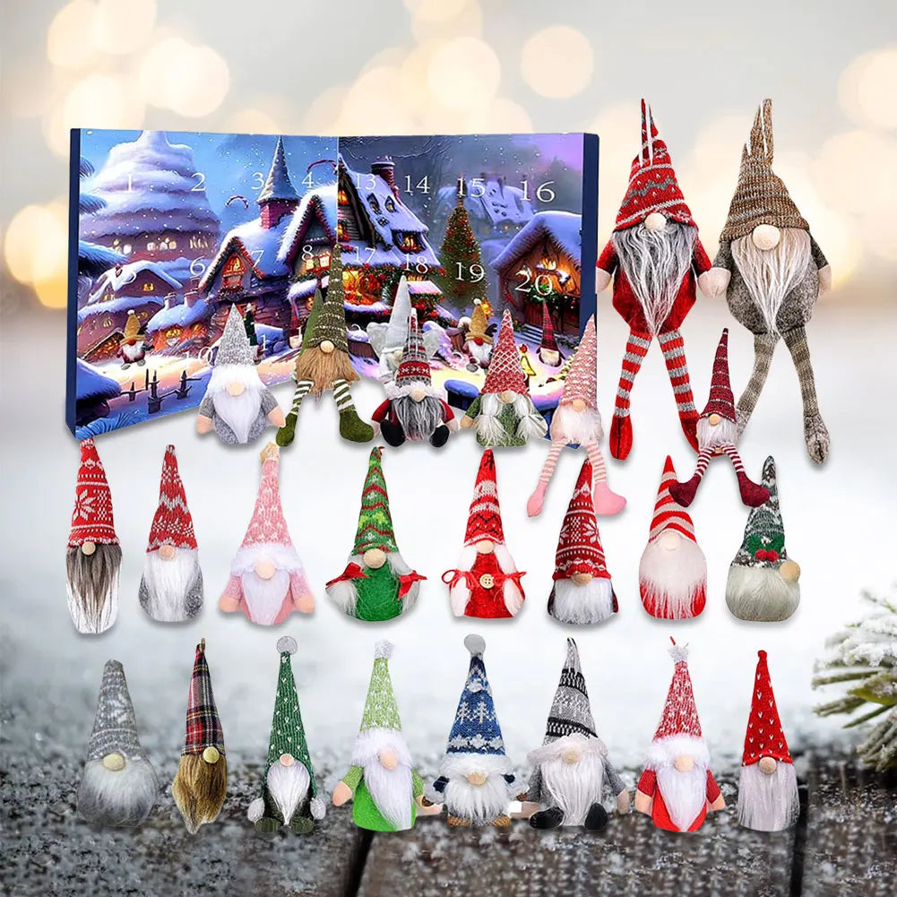 Advent Calendar Plush Gnomes in Sets of 12 or 24 Figures