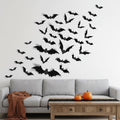 Halloween Bats 3D Wall Art Stickers with Foldable Wings for Nursery and Bathroom