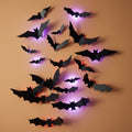 Halloween Bats 3D Wall Decals with LED Backlights and Peel Off Adhesive Film