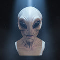 Alien Latex Halloween Mask for Adults with Moulded Wrinkles and Glossy Black Eyes