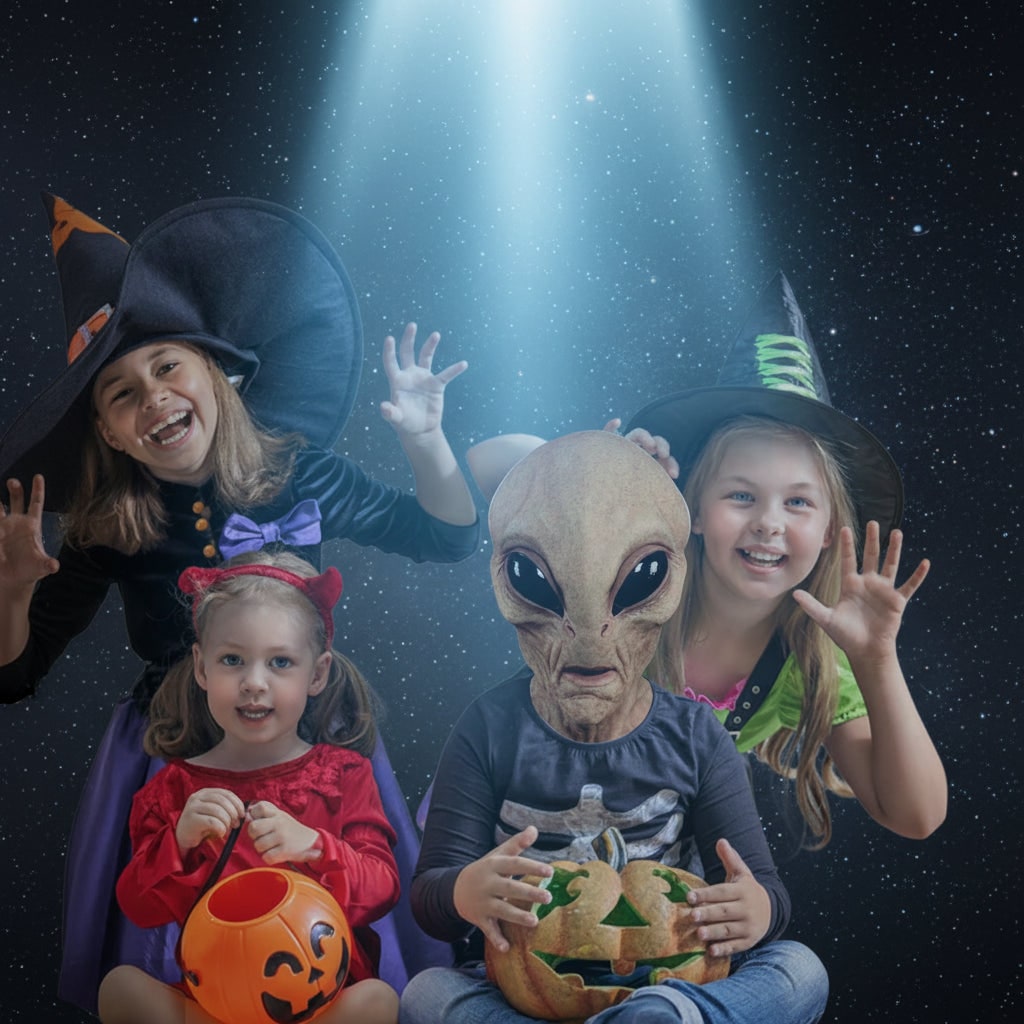 Alien Latex Halloween Mask for Adults with Moulded Wrinkles and Glossy Black Eyes