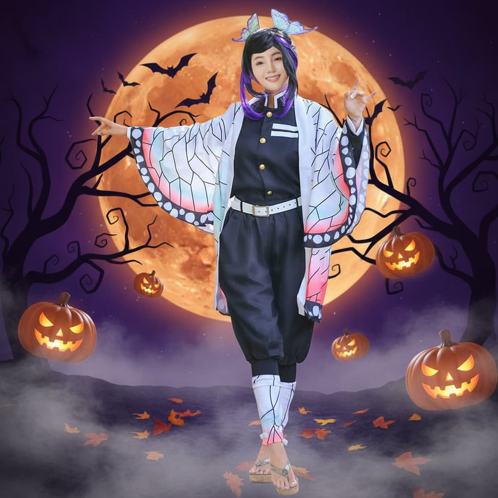 Anime Costumes for Halloween Cosplay and Dress Up Outfits with Haori Jacket Belt & Leg Wraps