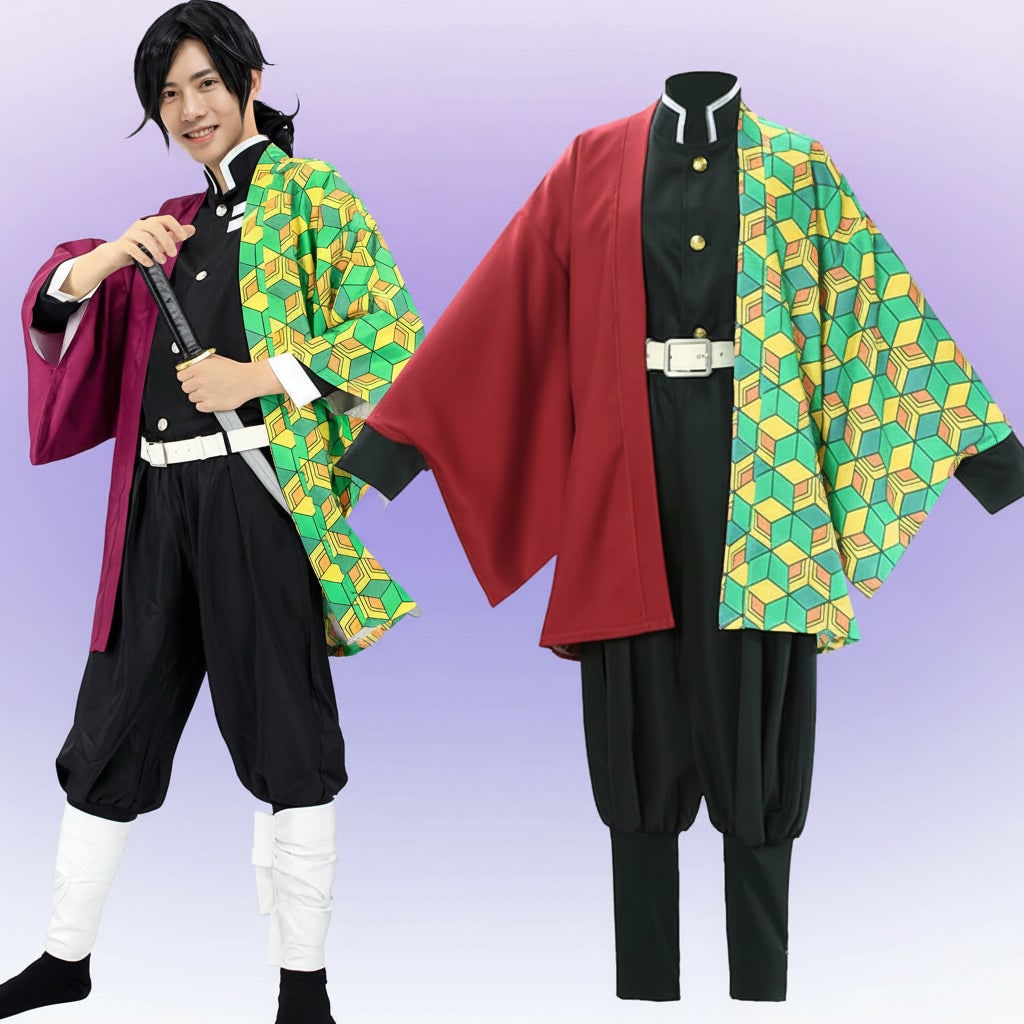 Anime Costumes for Halloween Cosplay and Dress Up Outfits with Haori Jacket Belt & Leg Wraps