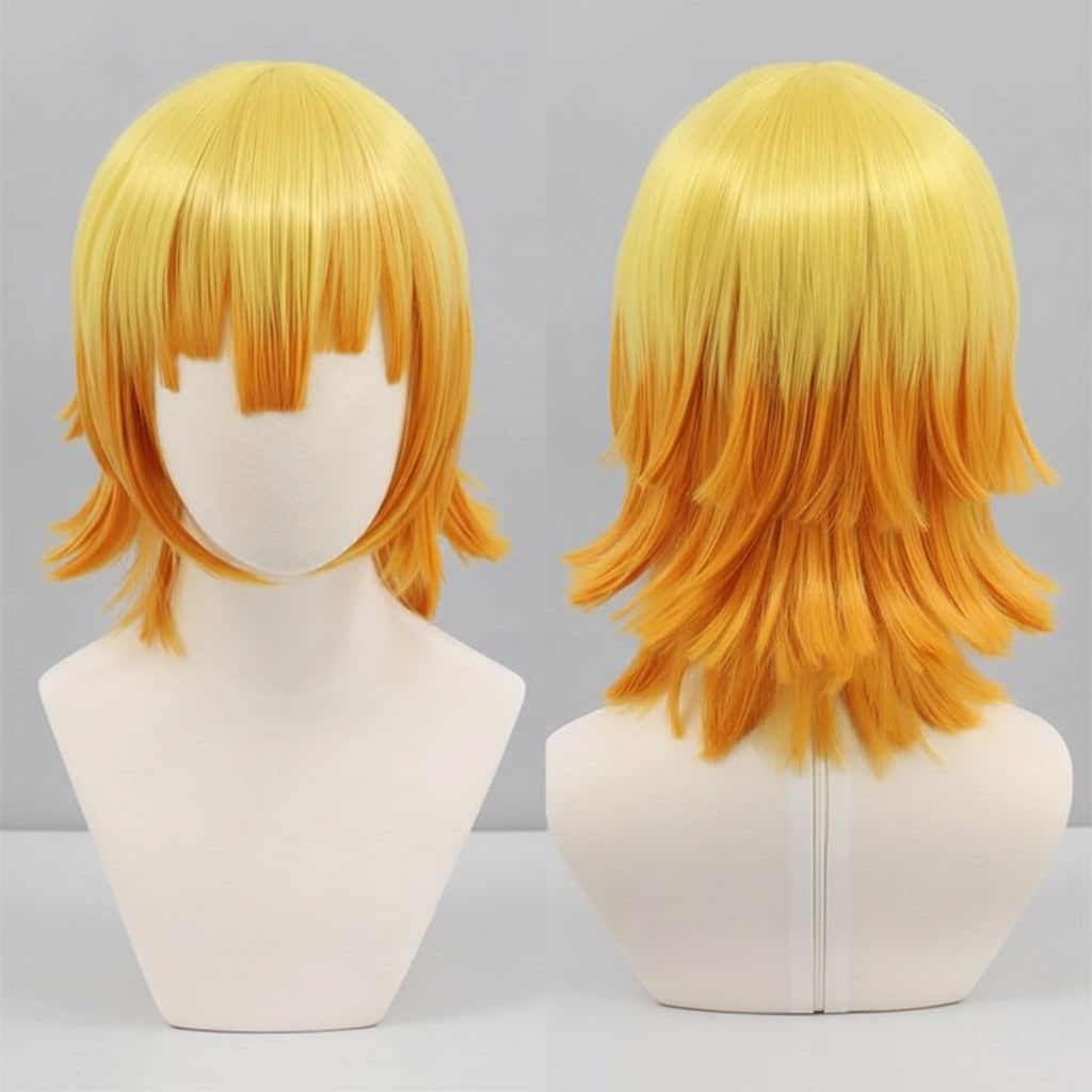 Anime Costumes for Halloween Cosplay Outfits Set with Light Up Fox Mask and Layered Wig