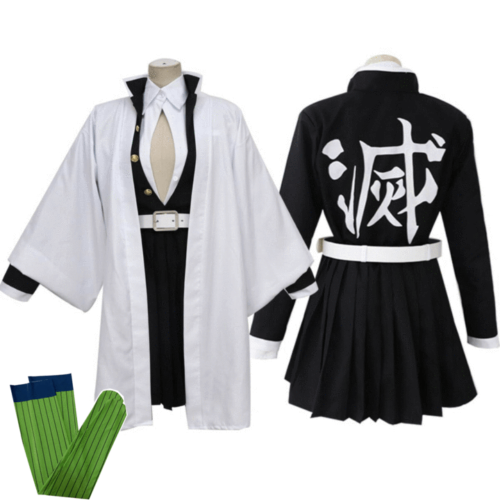 Halloween Costumes for Kids with Anime Cosplay Demon Jacket Cropped Trousers and Leg Wraps
