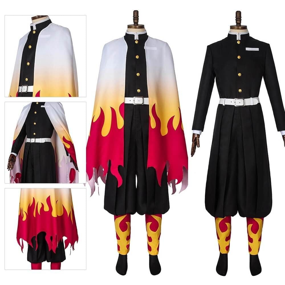 Halloween Costumes for Kids with Anime Cosplay Demon Jacket Cropped Trousers and Leg Wraps