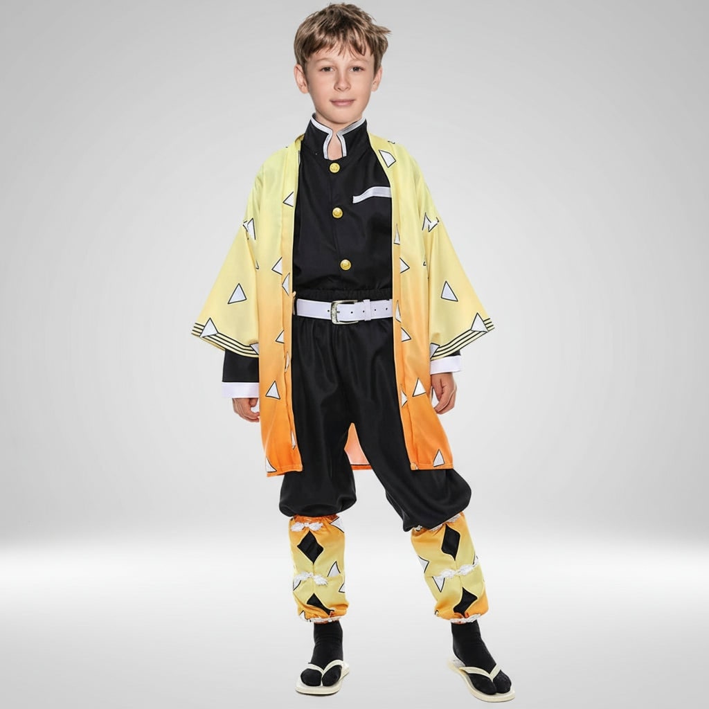Halloween Costumes for Kids with Anime Cosplay Demon Jacket Cropped Trousers and Leg Wraps