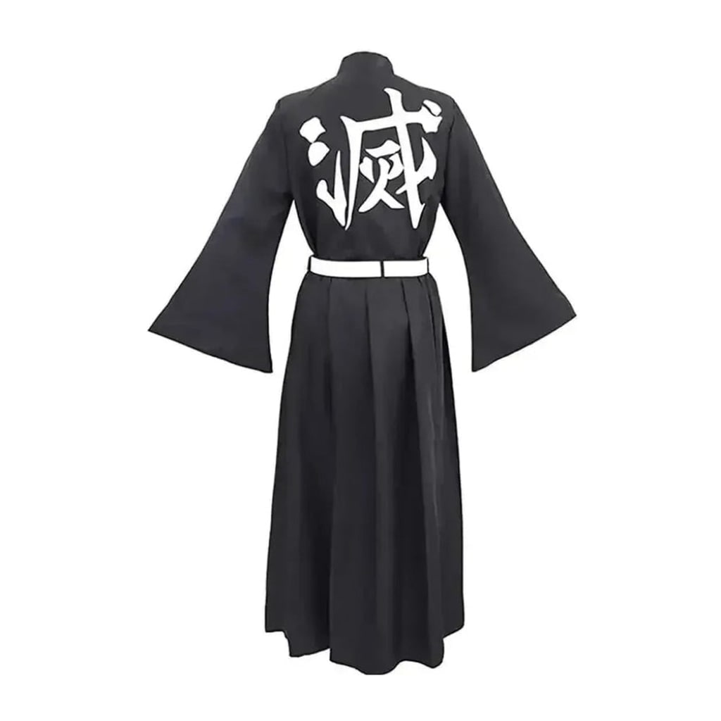 Anime Cosplay Outfits for Halloween with Mandarin Collar Wide Sleeves and Pleated Hakama Pants