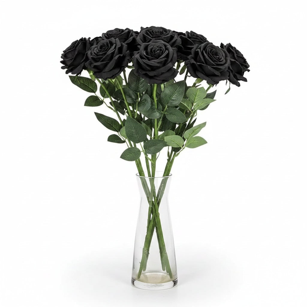 Artificial Rose Bouquet with Layered Fabric Petals for Halloween Decorations